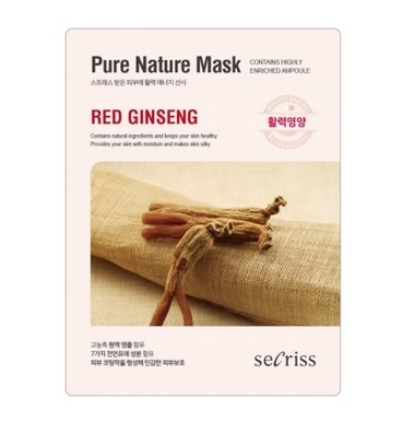 Тканевая маска для лица с экстрактом красного женьшеня Secriss Pure Nature Mask Pack Red Ginseng, 25 мл