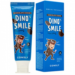 Паста зубная гелевая детская Dino's Smile Consly с ксилитом и вкусом шоколадного печенья, 60 гр