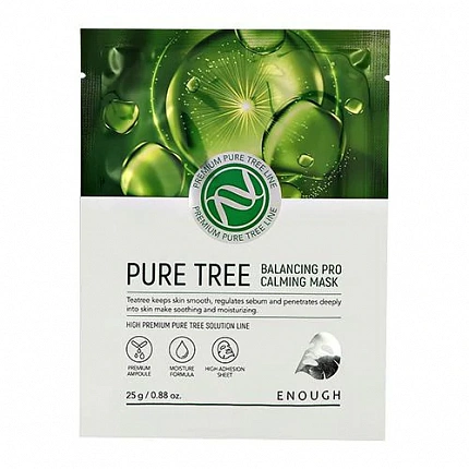Тканевая маска с экстрактом чайного дерева Enough Premium Pure Tree Balancing Pro Calming Mask, 25 гр