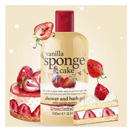 Гель для душа Ванильный бисквит Vanilla Sponge Cake bath & shower gel, 500мл