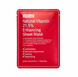 Витаминная антиоксидантная тканевая маска By Wishtrend Natural Vitamin 21,5% Enhancing Sheet Mask, 23 мл
