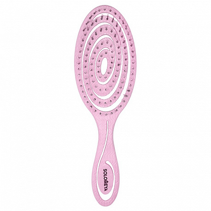 Расческа био для волос подвижная розовая Solomeya Detangling Bio Hair Brush Light Pink, 1 шт.