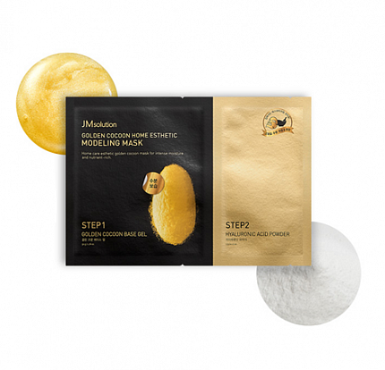 Альгинатная маска с протеинами золотого шелкопряда JMsolution Golden Cocoon Home Esthetic Modeling Mask