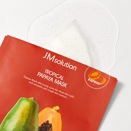 Выравнивающая тканевая маска с папайей JMsolution Tropical Papaya Mask, 30 мл