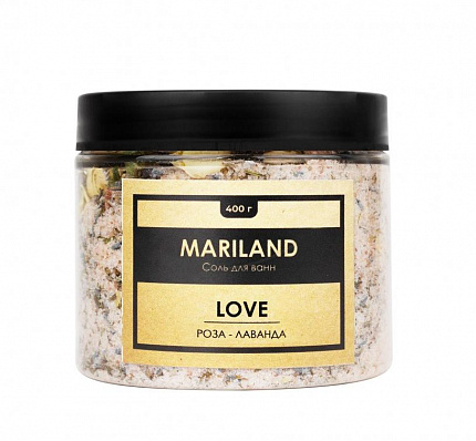 Расслабляющая соль для ванн с цветками лаванды и чайной розы Mariland Love Sea Salt 400, гр