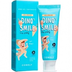 Паста зубная гелевая детская Dino's Smile Consly с ксилитом и вкусом пломбира, 60 гр