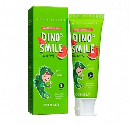 Паста зубная гелевая детская Dino's Smile Consly с ксилитом и вкусом арбуза, 60 гр