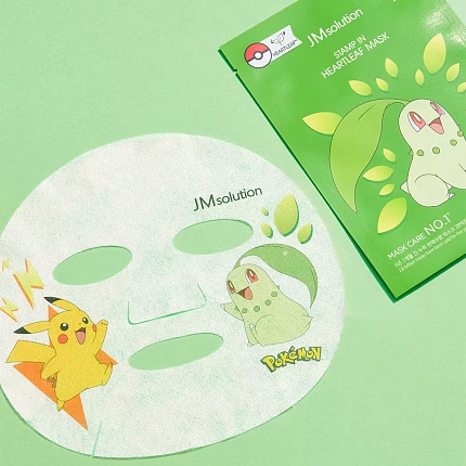 Успокаивающая маска с экстрактом хауттюйнии JM Solution Stamp In Heartleaf Mask Pokemon, 30 мл