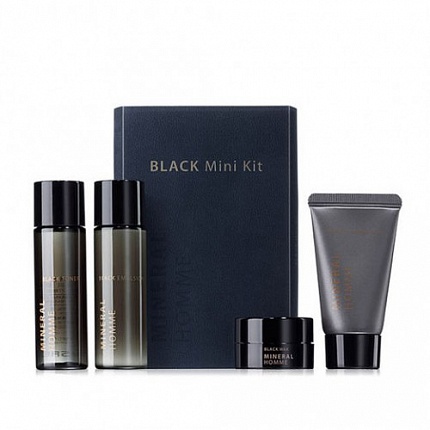 Набор миниатюр мужской увлажняющий Mineral Homme Black Mini Kit 30ml,30ml,25ml,15ml