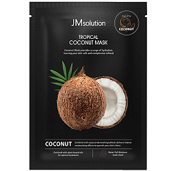 Увлажняющая тканевая маска для лица с кокосом JMsolution Tropical Coconut Mask, 30 мл