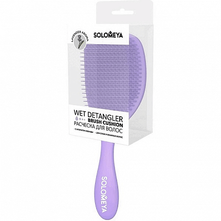 Расческа для сухих и влажных волос с ароматом лаванды Solomeya Wet Detangler Brush Cushion Lavender, 1 шт