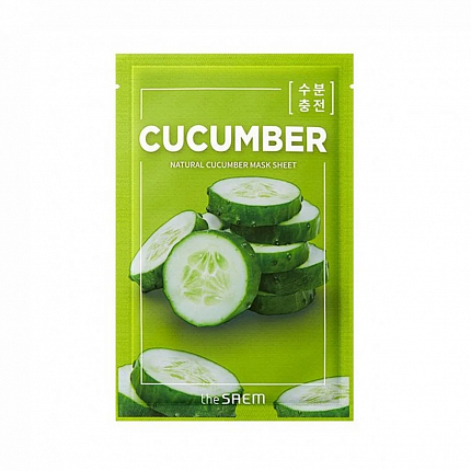 Маска на тканевой основе для лица с экстрактом огурца Natural Cucumber Mask Sheet, 21 мл