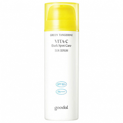 Солнцезащитный крем от пигментации Goodal Green Tangerine Vita C Dark Spot Care Sun Serum, 50 мл