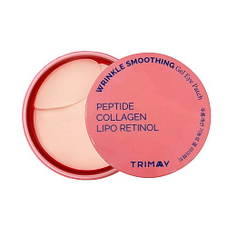 Патчи для век против морщин с пептидами, коллагеном и ретинолом Trimay Wrinkle Smoothing Gel Eye Patch, 30 шт + 30 лепестков