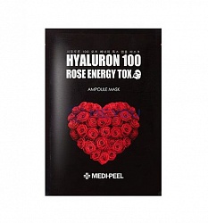 Ампульная омолаживающая маска с розой Medi-Peel Hyaluron 100 Rose Energy Tox, 30 мл