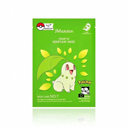 Успокаивающая маска с экстрактом хауттюйнии JM Solution Stamp In Heartleaf Mask Pokemon, 30 мл